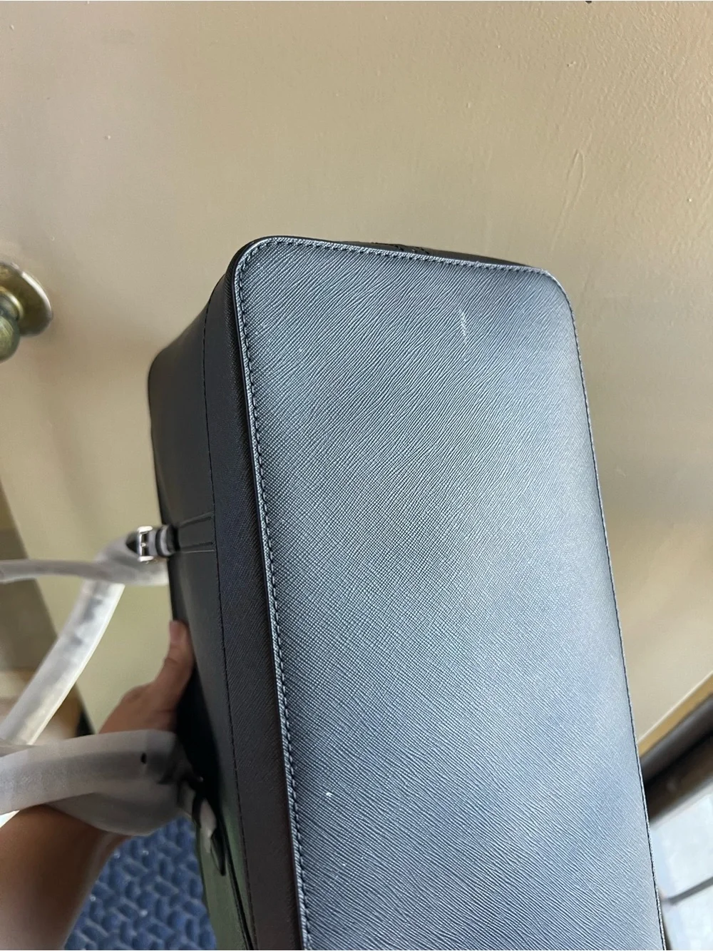 Michael Kors Black Saffiano Tote with MK Charm